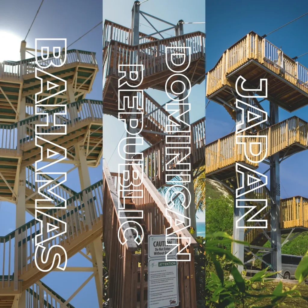 Skyline ziplines builds in over 20 countries around the world including the Bahamas, Dominican Republic, and Japan.